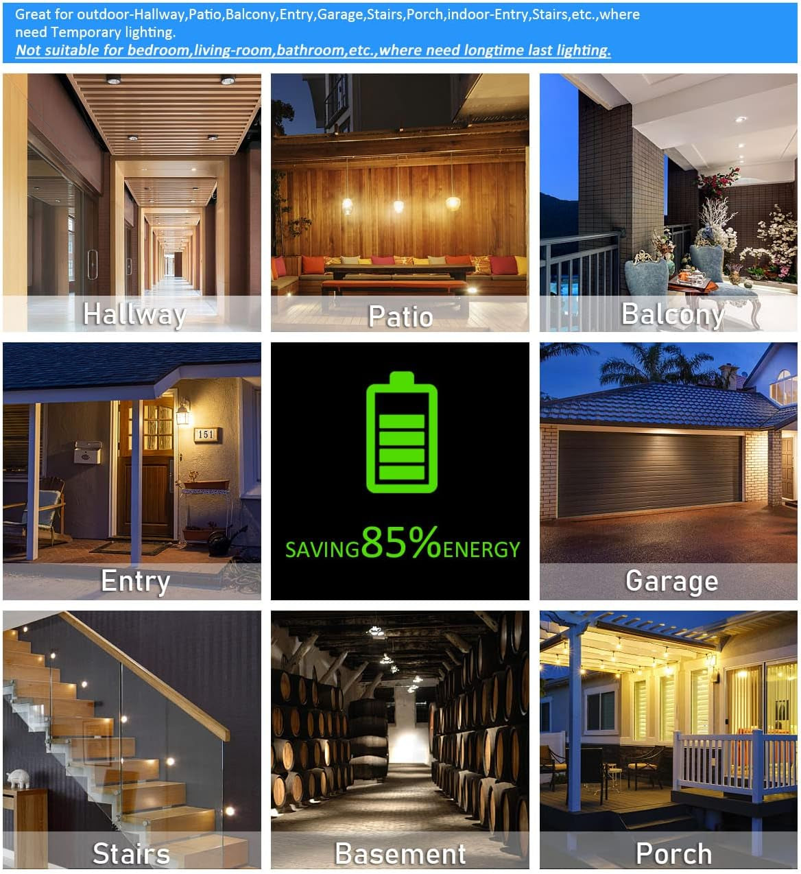 LED Motion Sensor Light Bulbs-Dusk to Dawn Sensor Light Bulbs,Bult-In Motion Detector LED Smart Light Bulbs,Auto On/Off for Outdoor&Indoor,7W(60W Equivalent),E26 Base,(2 Pack)