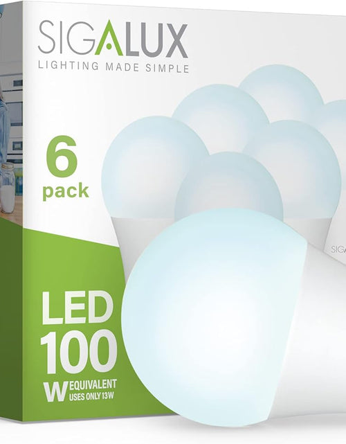 Load image into Gallery viewer, Light Bulbs 100 Watt Equivalent LED Bulbs, A19 Daylight Standard Light Bulbs 5000K White,Non-Dimmable 13W Energy Efficient Light Bulbs with E26 Medium Base,1500Lm,Ul Listed,6 Pack
