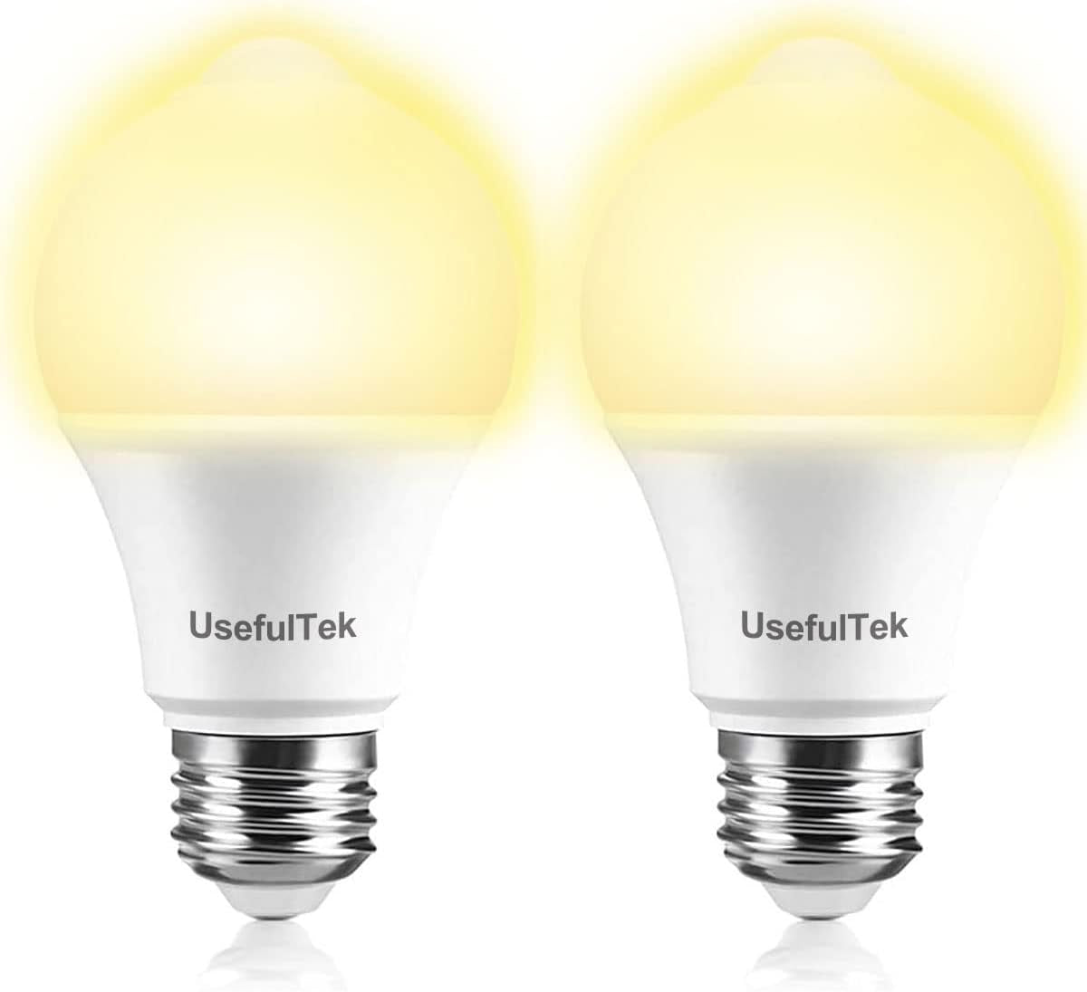 LED Motion Sensor Light Bulbs-Dusk to Dawn Sensor Light Bulbs,Bult-In Motion Detector LED Smart Light Bulbs,Auto On/Off for Outdoor&Indoor,7W(60W Equivalent),E26 Base,(2 Pack)