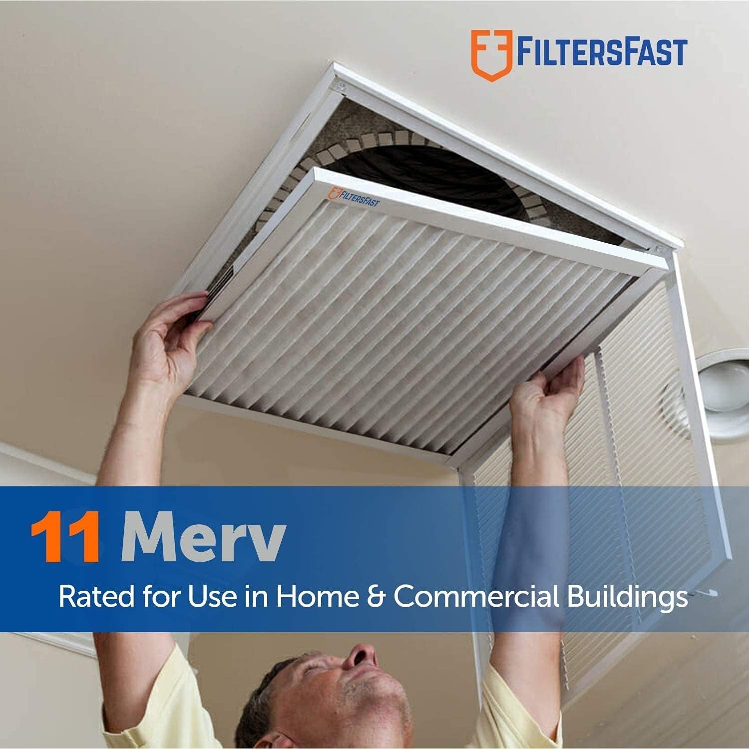 20X20X2 Pleated Air Filter Merv 11, 2 Inch AC Furnace Air Filters, Made in the USA, Actual Size 19.5X19.5X1.75, 6 Pack